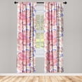 thumbnail image 1 of Romantic Vibes Window Curtains, Watercolor Design Floral Composition and Petals Dreamy Print, Lightweight Decor 2-Panel Set with Rod Pocket, Pair of - 28"x63", Pastel Pink Lavender Blue, by Ambesonne, 1 of 3