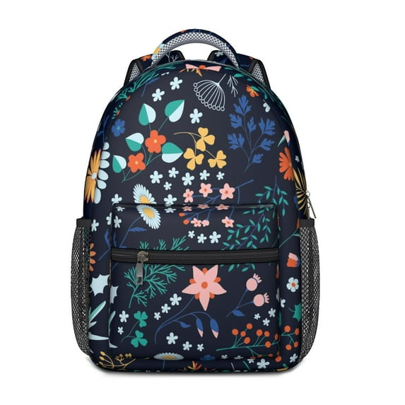 Romantic Vintage Floral Bookbag - Durable Ergonomic Backpack for Teens
