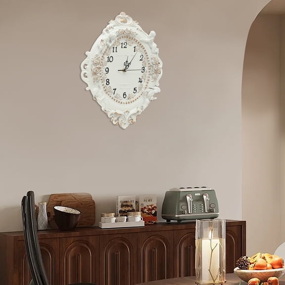 Romantic Wall Clock, 3D Rose Design with Smooth Edges, Battery Powered Operation, Great for Bedroom and Study Room