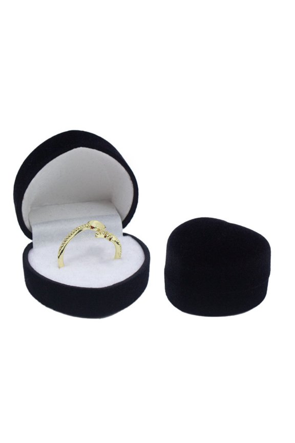 Romantic Wedding Love Heart Shaped Ring Box High-end Velvet Jewelry Box Earring Jewelry Packaging Case Valentine's Day Gift Box