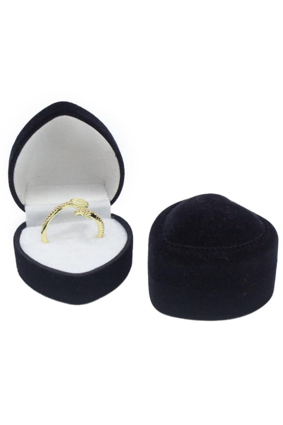 Romantic Wedding Love Heart Shaped Ring Box High-end Velvet Jewelry Box Earring Jewelry Packaging Case Valentine's Day Gift Box