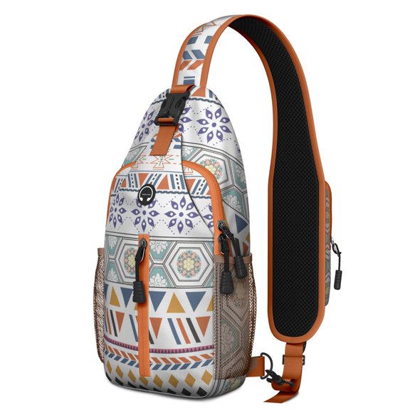 Romantic Wildflower and Hummingbird Sling Backpack – Breathable Padding, Reversible Strap – Autumn Blossom and Rose Design