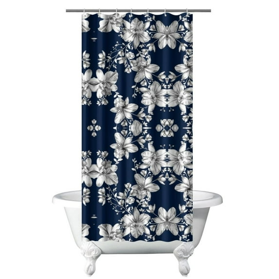Romantic Wildflower and Peony Shower Curtain 36x72, Bright Country Aesthetic Style with Watercolor Floral Theme