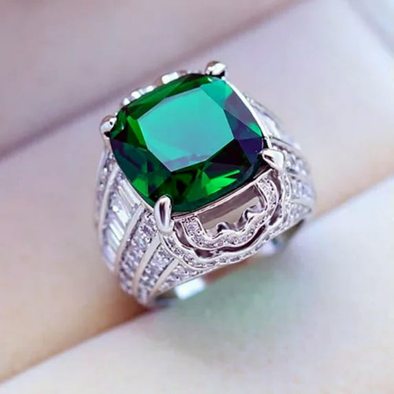 Romantic Women Jewelry 925 Silver Ring Zircon Wedding Girls Ring Sz 6-10