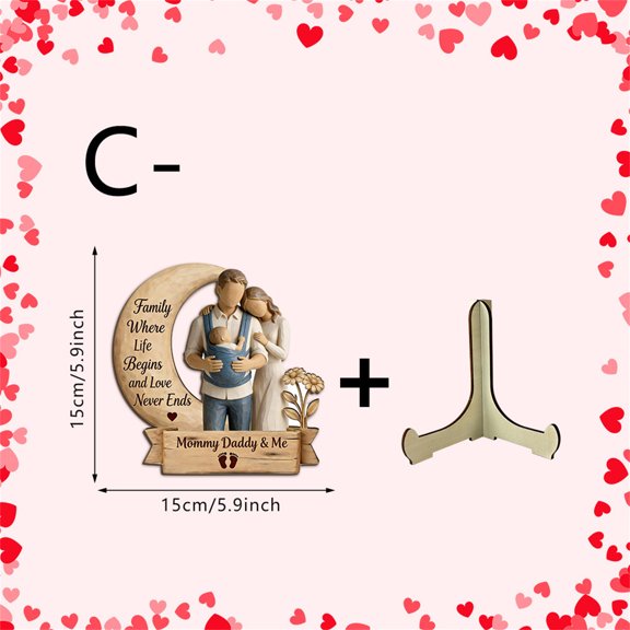 Romantic Wooden Sign Decorative Plaque, Sweet Gift for Mom on Mother's Day, Birthday, Anniversary & Engagement D