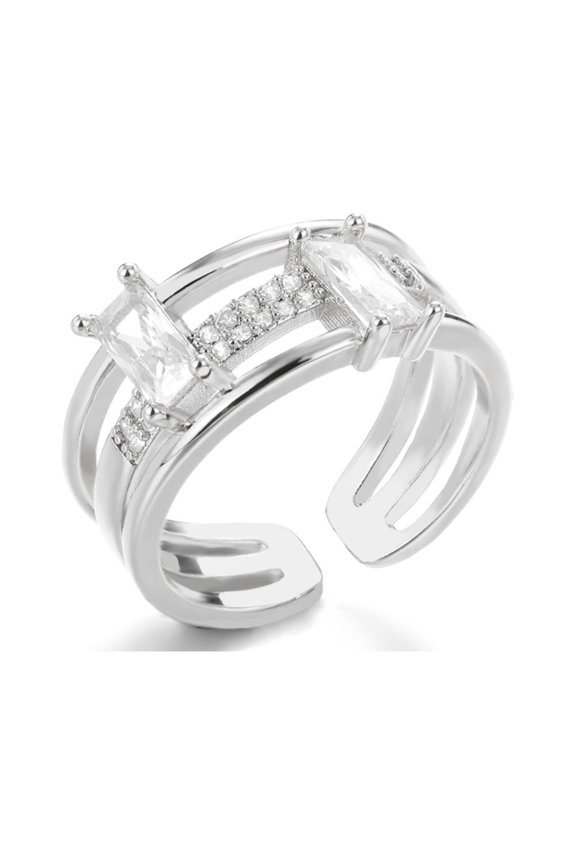 Romantic Zircon Crystal Ring Adjustable Women's Jewelry