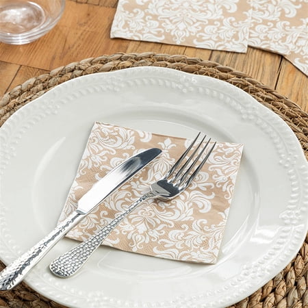 Romantic to Paper Paper Napkin 25x25 Cm Beige Beige