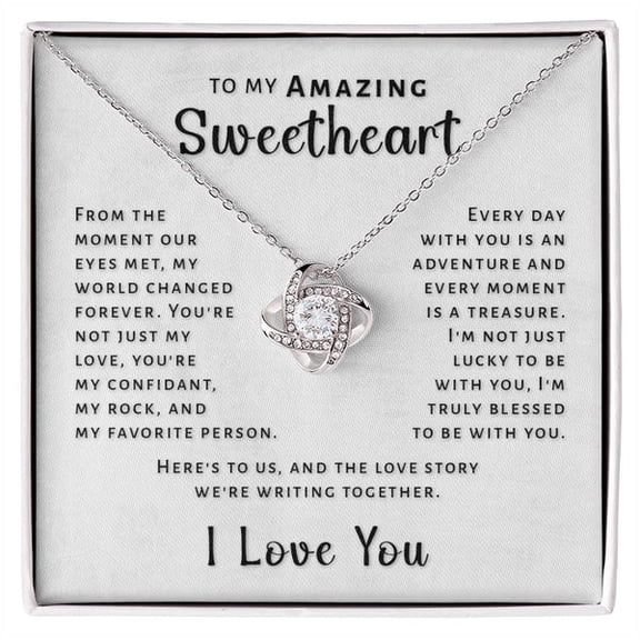 Romantic2025 For Female Partner - Necklace, Gold Love Knot Necklace