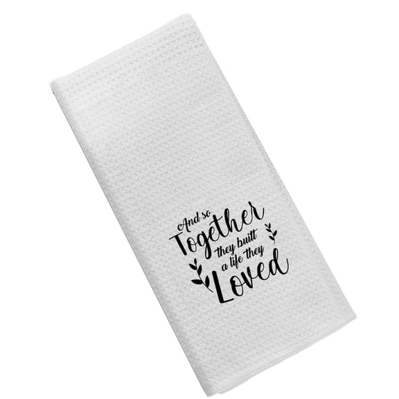 Romantics Couple Bath Towels for Wedding Anniversary Gift 30x70cm Decorative Kitchen and Bathroom Cotton Waffles Weave