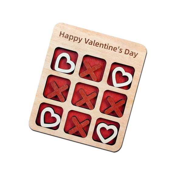 Romantics Valentines Wooden Board Game for Valentines Day Dates Night Couples Gift Portable Entertainment