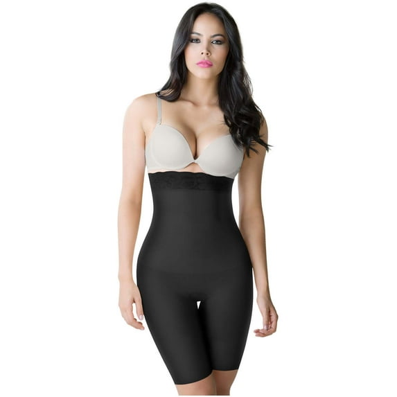 Romanza 2051 Fajas Colombianas Reductoras Butt Lifter High Waisted Shapewear Bodysuit for Women Black S