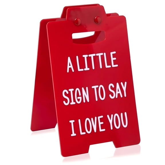 Romc I Love You Sign, Funny Valentine's Day Gifts for Her and Him, Birthday Wedding Anniversary Gifts for Couples, Cute Desk Decor for Office Bedroom Living Room Table, Red