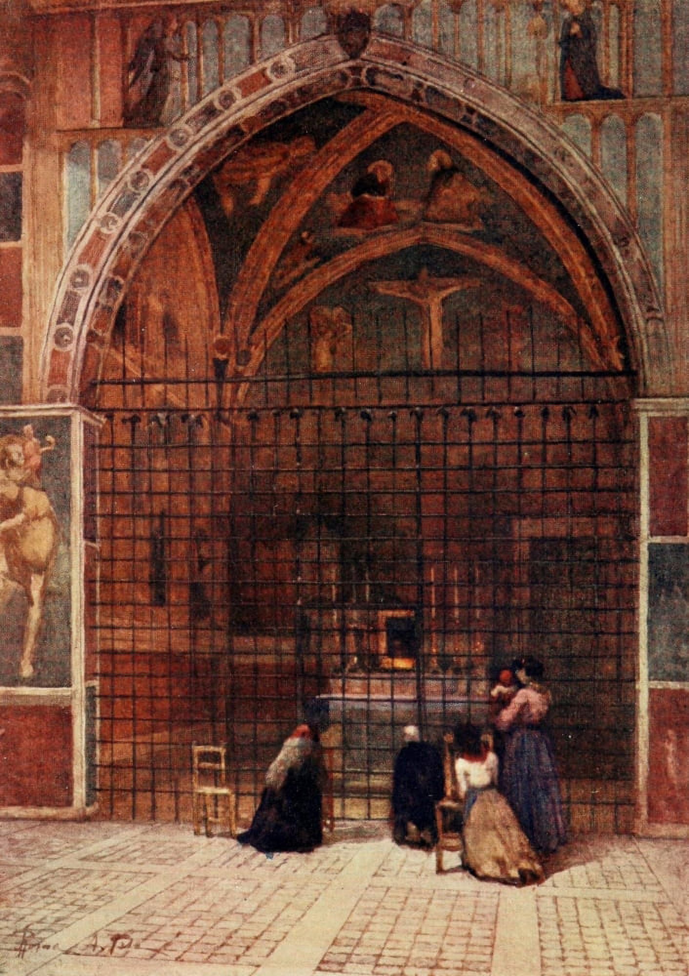 Rome 1905 Church of San Clemente Canvas Art - Alberto Pisa (24 x 36)
