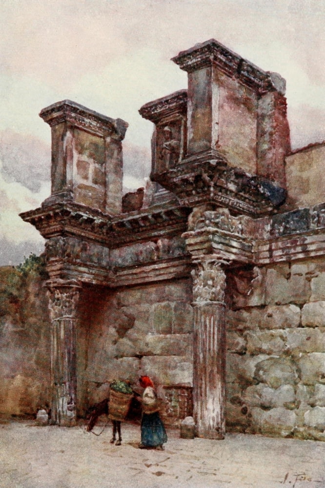 Rome 1905 Forum of Nerva Canvas Art - Alberto Pisa (18 x 24)