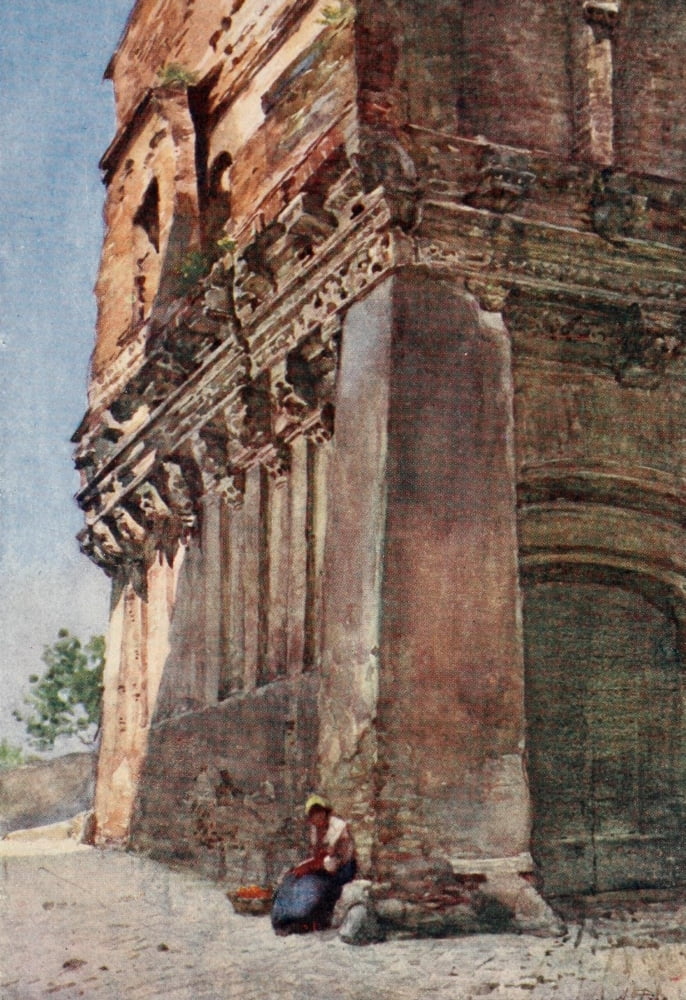 Rome 1905 House of Cola di Rienzo Canvas Art - Alberto Pisa (24 x 36)