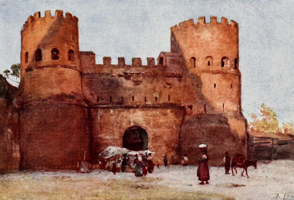 Rome 1905 Porta San Paolo Canvas Art - Alberto Pisa (24 x 36)