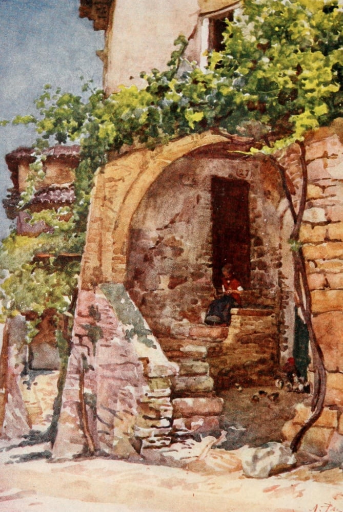 Rome 1905 Rustic dwelling in the Roman Campagna Canvas Art - Alberto Pisa (24 x 36)