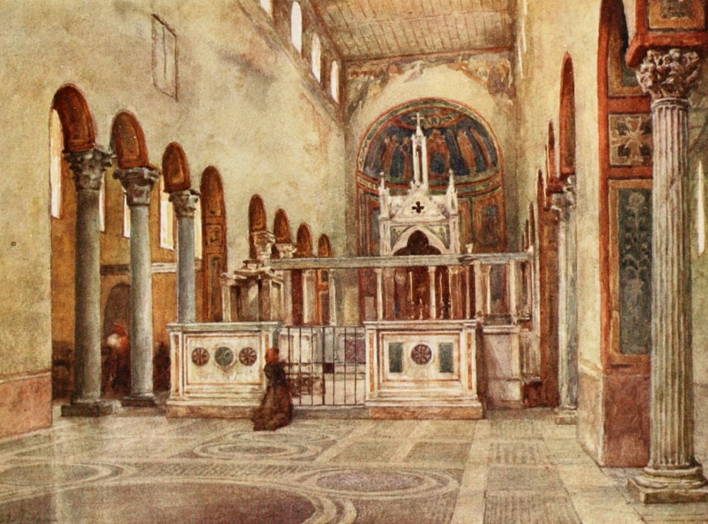 Rome 1905 Santa Maria in Cosmedin Canvas Art - Alberto Pisa (24 x 36)