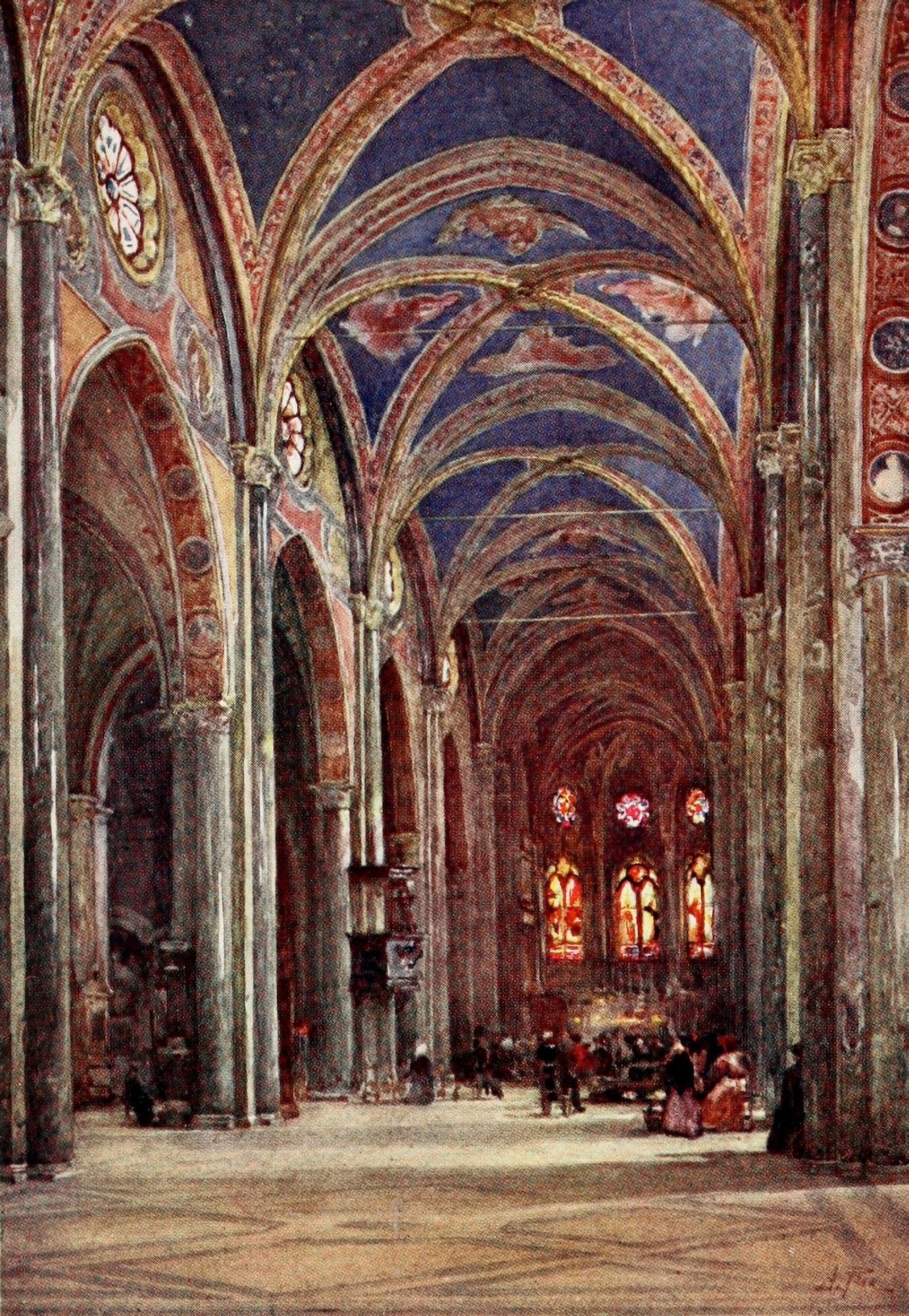 Rome 1905 Santa Maria sopra Minerva Canvas Art - Alberto Pisa (24 x 36)