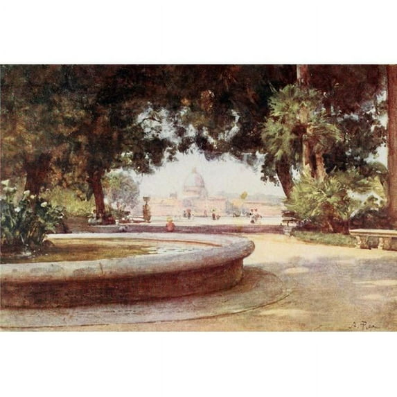Rome 1905 St. Peters from the Pincian Gardens Poster Print by Alberto Pisa