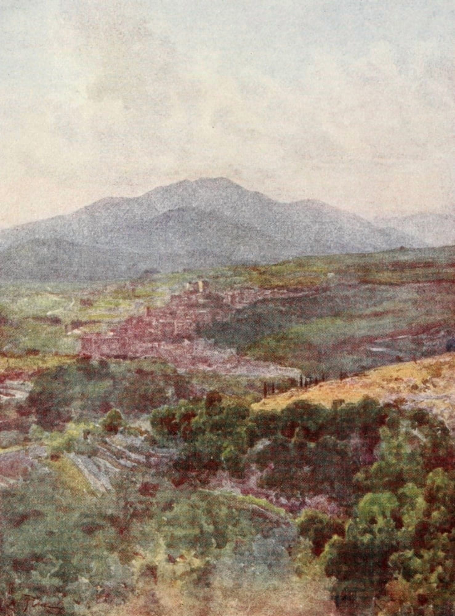Rome 1905 Subiaco Canvas Art - Alberto Pisa (18 x 24)