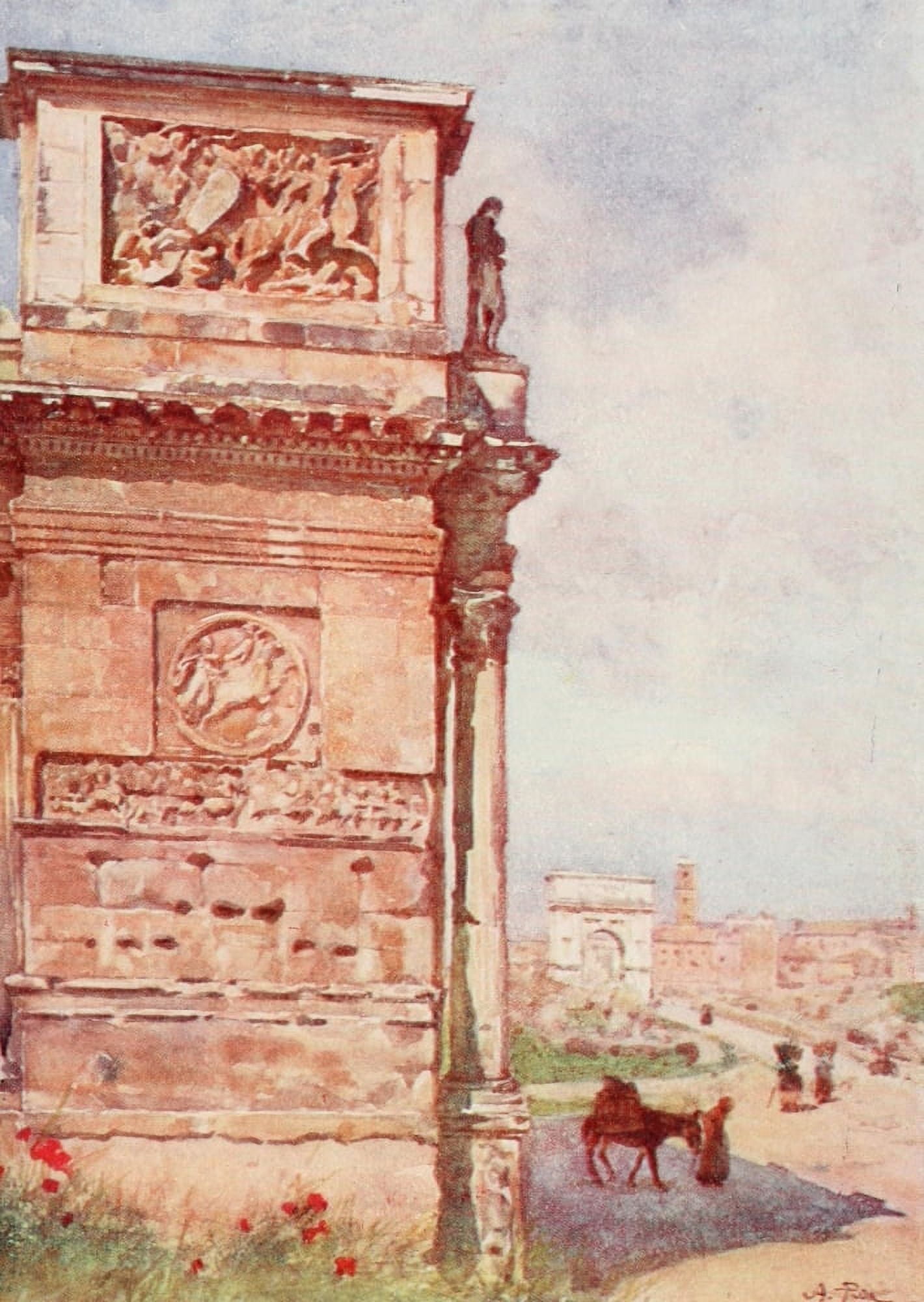 Rome 1905 The Arch of Titus Canvas Art - Alberto Pisa (24 x 36)