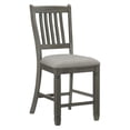 thumbnail image 1 of Rome 25 Inch Counter Height Chair, Fabric Seat, Antique Gray Wood, Set of 2- Saltoro Sherpi, 1 of 5