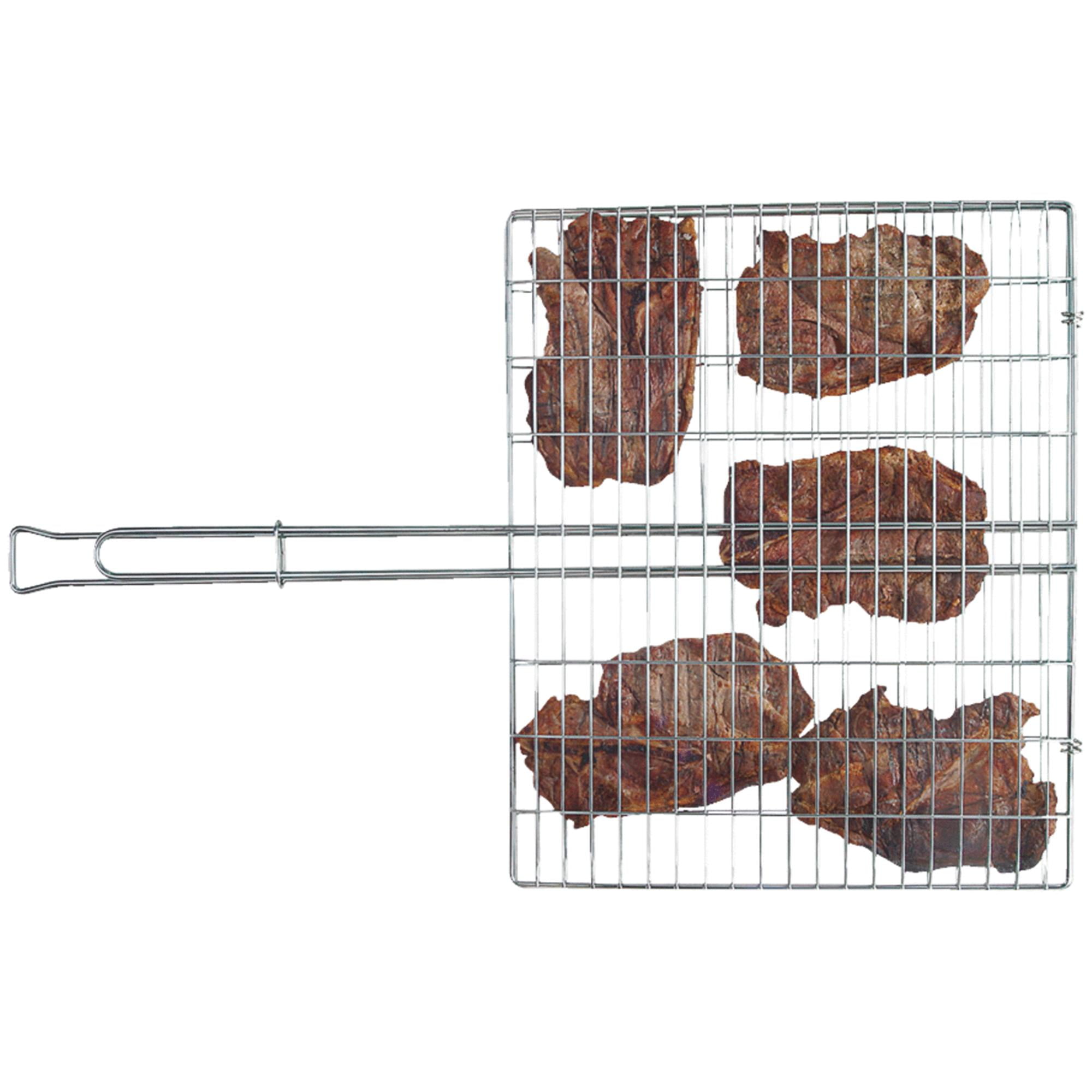 Chrome Plated Steel Adjustable Grill Basket, 29 Inch