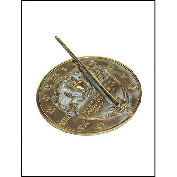 Rome Brass Thoreau Sundial, Aged Patina, 8.625" dia.