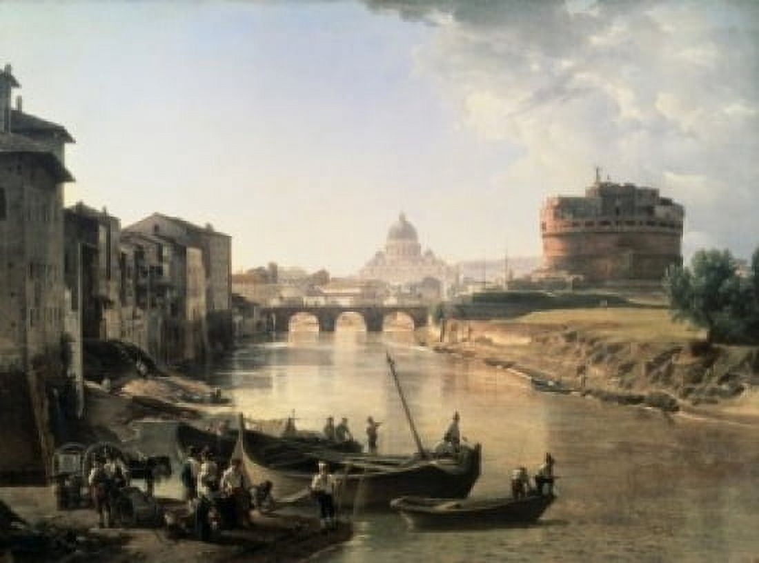 Rome Castel San Angelo 1827 Chedrin Silvestre(1791-1830 Russian) Tretyakov Gallery Moscow Russia Canvas Art - Silvestre Chedrin (18 x 24)