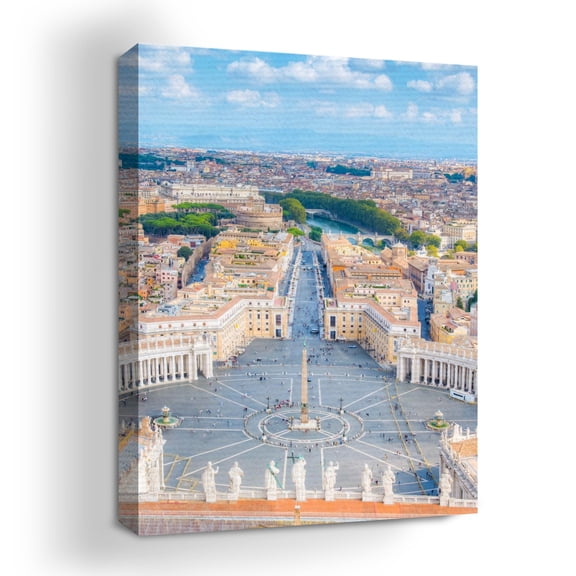 Rome City Canvas Wall Art by DreamController- 18x24 inches City Wall Decor | HD Printed & Wooden framed wall art | UV and Water Resistant Modern Architect Wall Decor for Gift | Made in USA