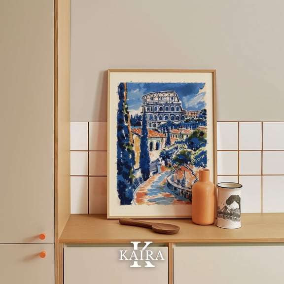 Rome Colosseum Art Print Poster Italy Historical City Poster, Size X Unfframed UNFRAMED Poster, Wall Art for Decor, Present, 16x24