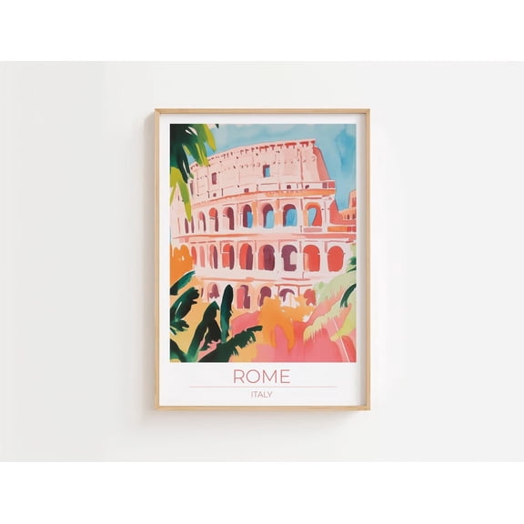 Rome Colosseum Print, Rome Abstract Italy Art Print, Rome, Rome Travel Gift, Rome Travel Poster, Housewarming Gift, Size 8x12 UNFFRAMED F03.1.8l2371