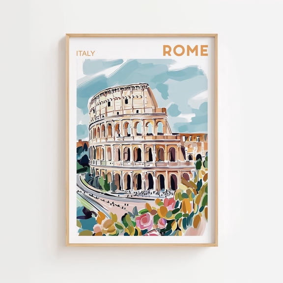 Rome Colosseum Print, Rome Italy Art Print, Rome, Rome Travel Gift, Rome Travel Poster, Anniversary, Housewarming Gift, Size 8x12 UNFFRAMED F03.1.8l2226