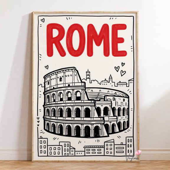 Rome Colosseum Retro Travel Wall Decor