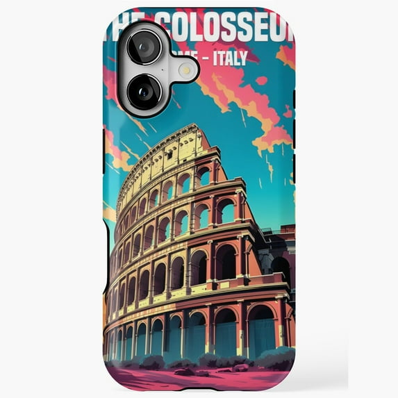Rome Colosseum Vintage Travel Design iPhone Case 17 to 11 Pro Max
