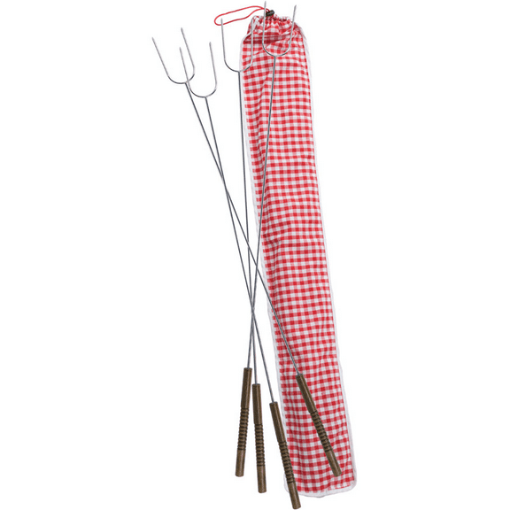 Rome Hot Dog Fork Set with Bag, 34" - Set of 4