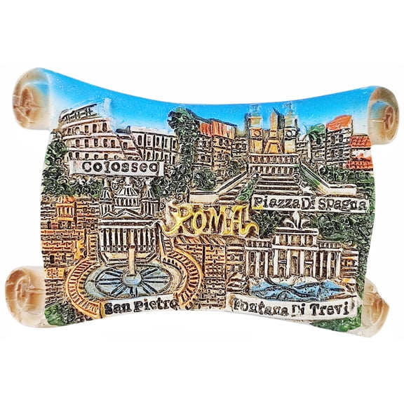 Rome Italy 3D Fridge Magnet Souvenir Gift,Resin Handmade Roma Refrigerator Magnet Home Decoration Collection
