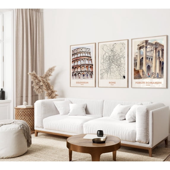 Wall Prints Rome Rome Italy Architecture Prints, Modern City Travel Wall Art Set ...