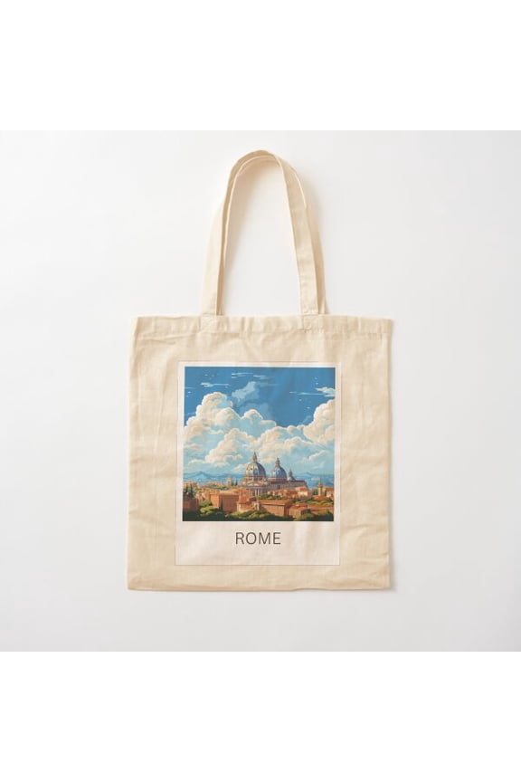 Rome, Italy Canvas Tote Bags, Reusable Shopping Bag
