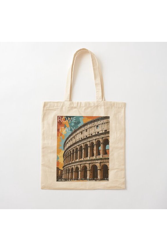 Rome Italy Canvas Tote Bags, Reusable Shopping Bag