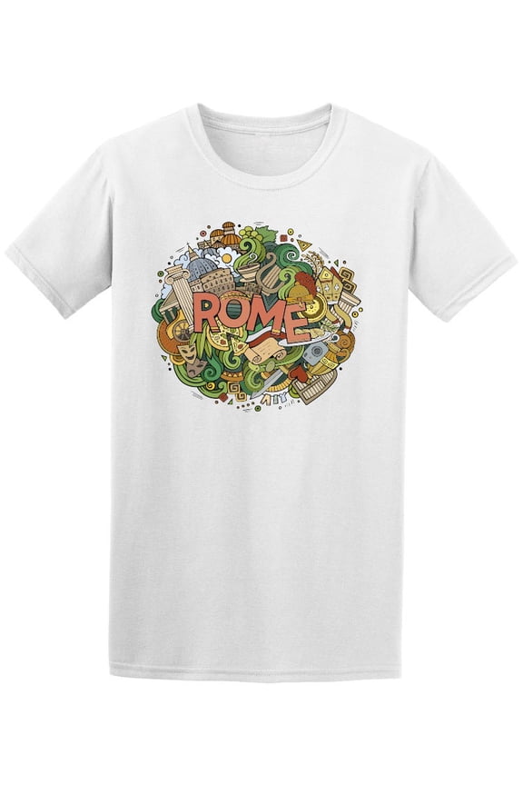 Rome Italy Cartoon Cute Doodle Tee Men's -Image by Shutterstock