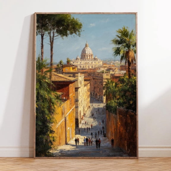 Rome Italy Classic Architecture Wall Art, Stretched Canvas Size 8x12