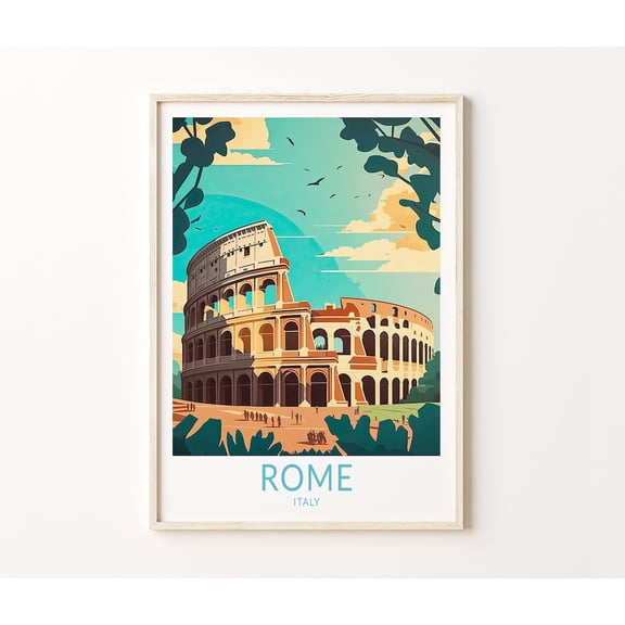 Rome Italy Colosseum Architecture Travel Wall Art, Unframed Paper Poster 8x10in