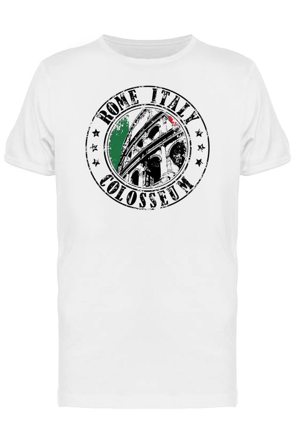 Rome Italy Colosseum Logo T-Shirt Men -Image by Shutterstock, Male Large