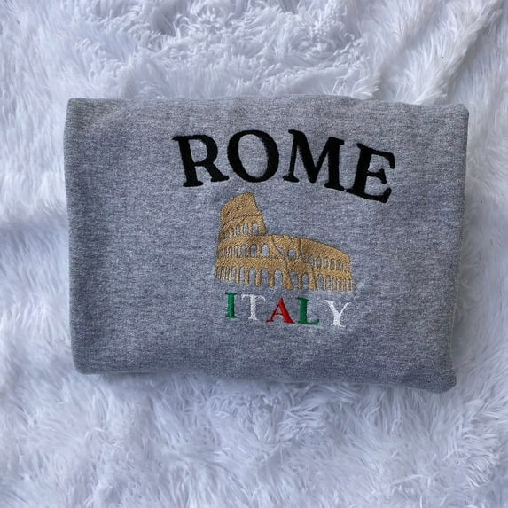 Rome Italy Embroidered Sweatshirt