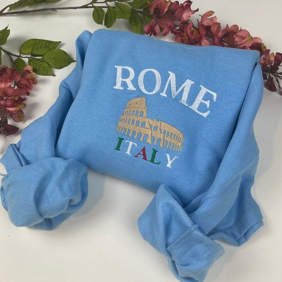 Rome Italy Embroidered Sweatshirt