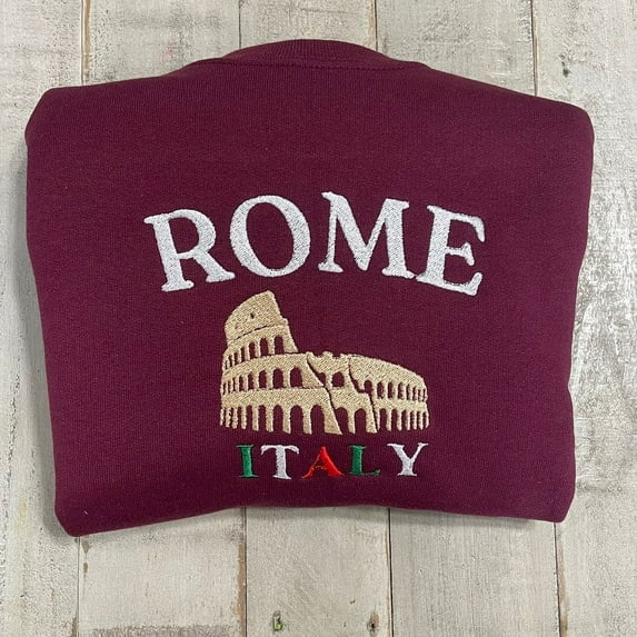 Rome Italy Embroidered Sweatshirt
