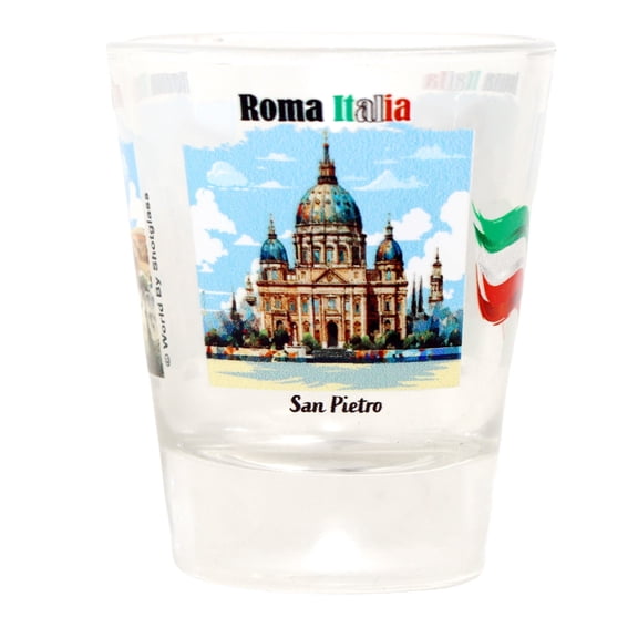 Rome Italy Landmarks and Icons Collage Shot Glass