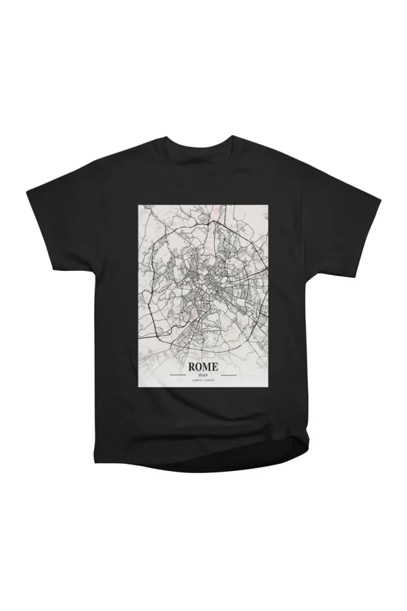 Rome Italy Neapolitan City Map T-Shirt Tee Gift For Him Merch For Her Apparel For Friend
